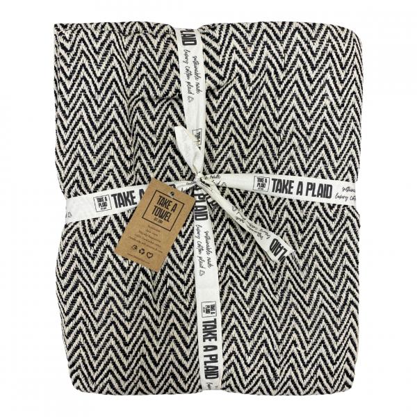 Take a Plaid 24 recycelte Baumwolle schwarz 125 x 150 cm