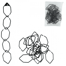 Connection rings metal hexagon black 8 cm approx. 20 pieces