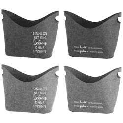 Felt storage basket saying 4/s
