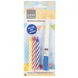 Casa Deco birthday candles with music packaging German on battery 12 cm