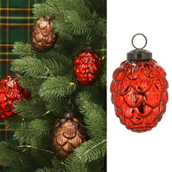 Christmas tree hanger cone, red, small, 5x8cm