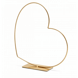 Dekoration Herz Rahmen liegend gold 58 cm