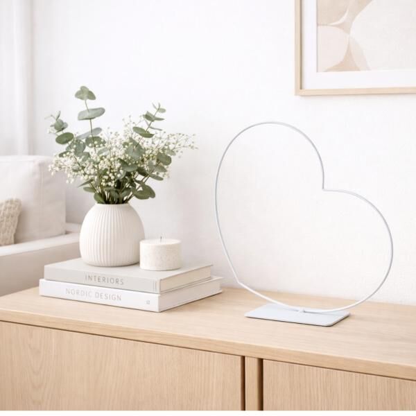 Decoration Heart Frame reclining white 25 cm
