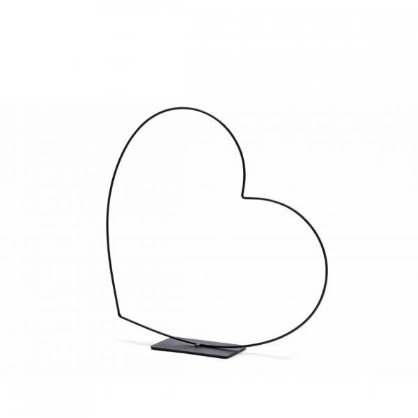 Dekoration Herz Rahmen liegend schwarz 24 cm