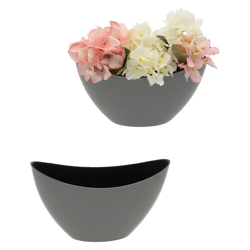 Decorative bowl, oval, gray/black, S, approx. 24x10x14cm