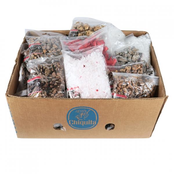 Dekorationsmaterial sortiert