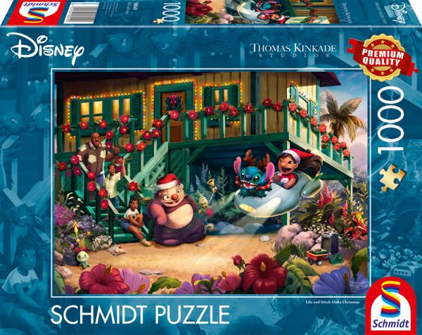 Disney, Lilo and Stitch Aloha Christmas - Thomas Kinkade 1000 Teile Puzzle