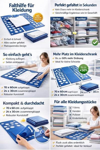 Falthilfe für Kleidung – Praktischer Wäsche-Falter