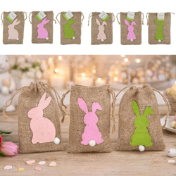 Geschenkbeutel Ostern Jute 6/s 12 x17,5cm