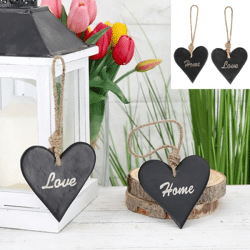 Hanger heart, black, 2/s, L, approx. 11cmH