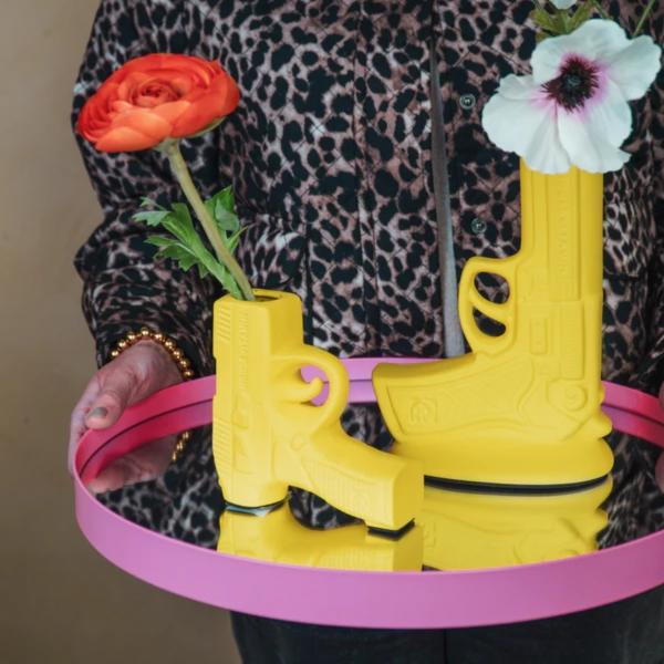 Housevitamin Vase matt neongelb 12 cm