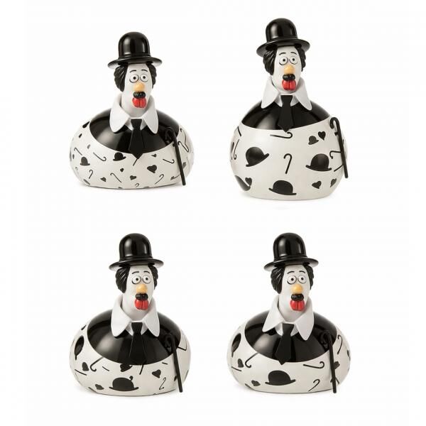 J-Line Statue Chicken Chaplin 11 cm 4 Stück sortiert