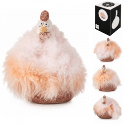 J-Line Statue Chicken Diva weiß/rosa 12 cm 4fach sortiert