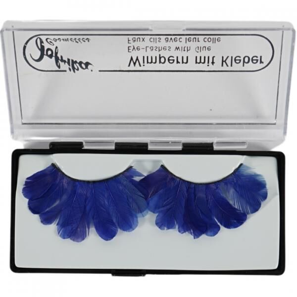 Jofrika Kosmetik künstliche Wimpern Federn blau 9,5 cm B-Wahl VE500