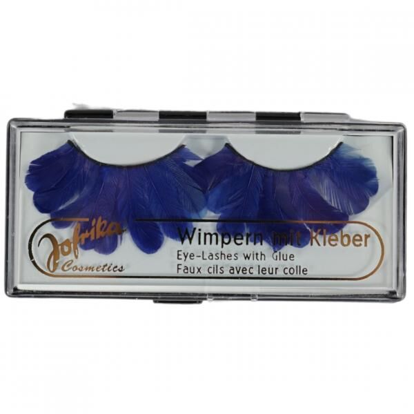 Jofrika Kosmetik künstliche Wimpern Federn blau 9,5 cm B-Wahl VE500