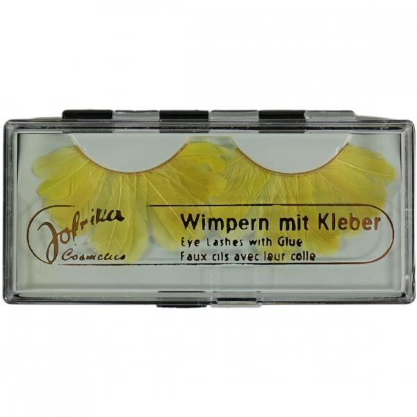 Jofrika Kosmetik künstliche Wimpern Federn gelb 9,5 cm B-Wahl VE500