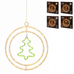 Weihnachtsanhänger LED-Batterieleuchten 32 cm 4 Stück sortiert