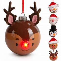 Weihnachtskugel LED-Batterieleuchten 6 cm 5 Stück sortiert