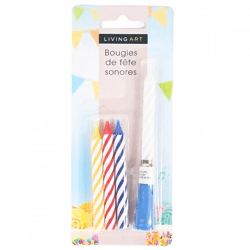 Livingart birthday candles with music packaging French on battery 12 cm