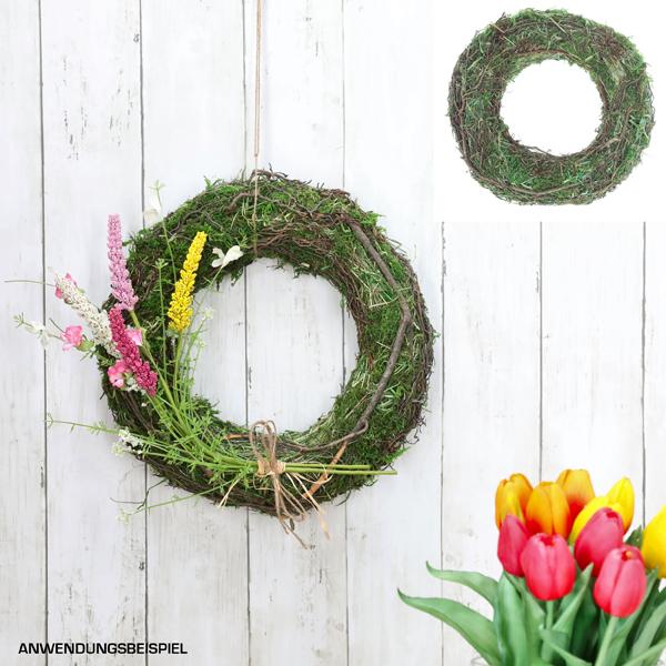 Moos Kranz gr&uuml;n braun, S, ca.25cmD