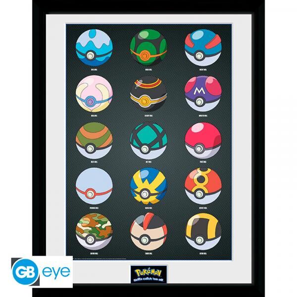 POKEMON - Framed print "Pokeballs" (30x40)