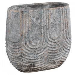 PTMD flower pot Rexin oval gray L 40 cm