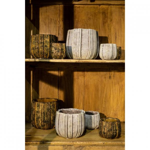 PTMD flower pot Valerio L yellow 19 cm