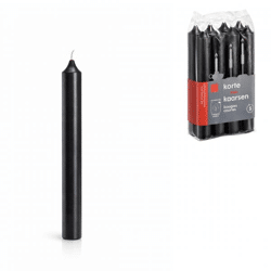 (R) Tafelkerze schwarz 2 x 17 cm 8er Set