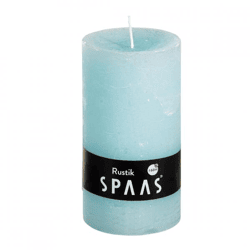 (R) Spaas Stumpenkerze Rustikal blau 7 x 13 cm