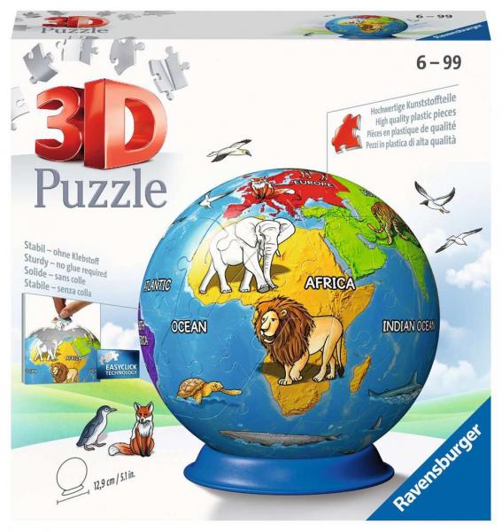 Ravensburger 11840- Kindererde - 3D Puzzle Ball  - 72 Teile