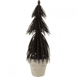 Tannenbaum im Topf glitter schwarz 22 cm