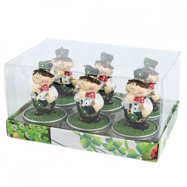 Teelichter Glücksbringer Schornsteinfeger 6,5 cm 6er Set
