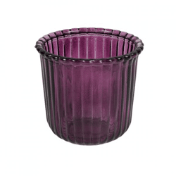 Tea light holder Day glass purple 11 cm