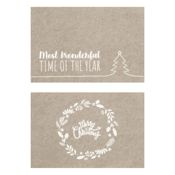 Felt placemat Christmas 2/s, 45x30cm cream