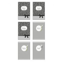 Grey mourning card - 100 pieces - 6 motifs