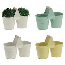 Double planter, grooves, 3/s, small, approx. 11x11cm