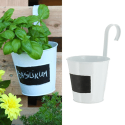 Planter, white, for hanging and labeling, set of 3, approx. 15cmD