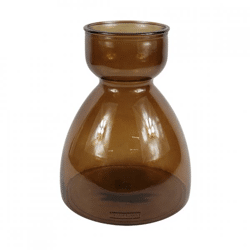 Vase recycled glass brown 34 cm