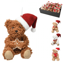 Pendant Christmas teddy bear 10 cm 4 assorted