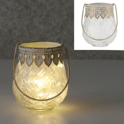 Lantern Oriental, frosted, bulbous, approx. 12cmH