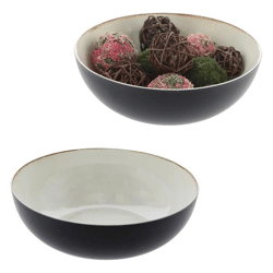 Decorative bowl, round, antique cream/black, L, approx. 30cmD