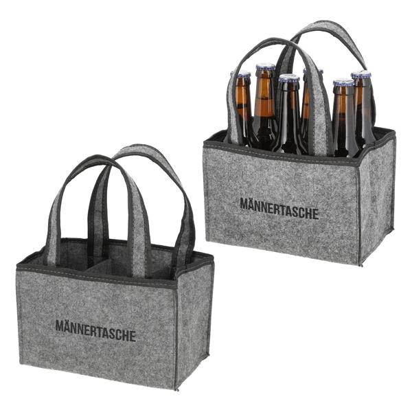 Flaschentr&auml;ger Filz "M&auml;nnertasche"