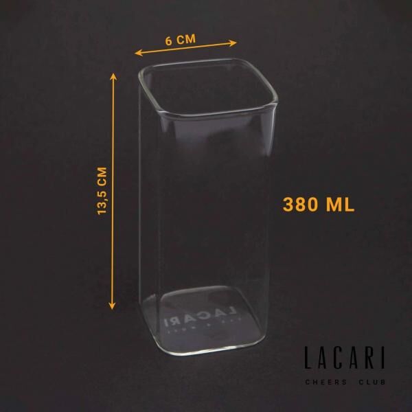 Lacari Quadratische Gläser 2er Set 380 ml Wasser Limonade Glas Kristallglas NEU
