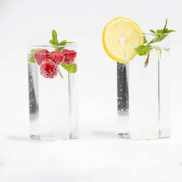 Lacari Quadratische Gläser 2er Set 380 ml Wasser Limonade Glas Kristallglas NEU