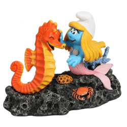 Smurfette with seahorse - decorative figurine