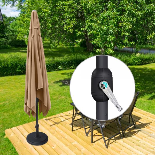 interpara Sonnenschirm 3 x 3 m, Gestell anthrazit