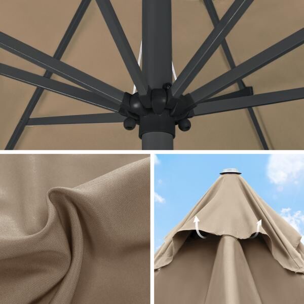 interpara Sonnenschirm 3 x 3 m, Gestell anthrazit