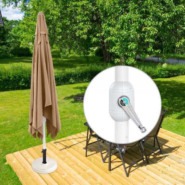 interpara Sonnenschirm 3 x 3 m, Gestell weiß