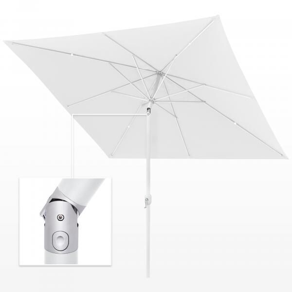 interpara Sonnenschirm 3 x 3 m, Gestell weiß