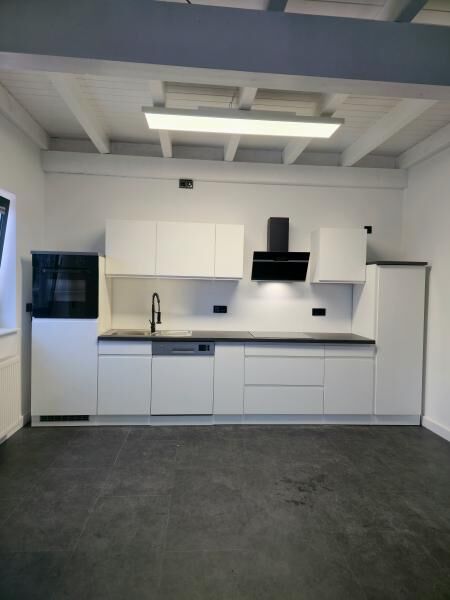 Küche mit Elektrogeräten (Geschirrspüler, Backofen, Dunstabzugshauben, Kühlschränke) Komplettküche